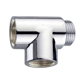 bath & more 150012329 T-Piece 1/2 Inch with 1 x AG and 2 x IG, Polished Chrome
