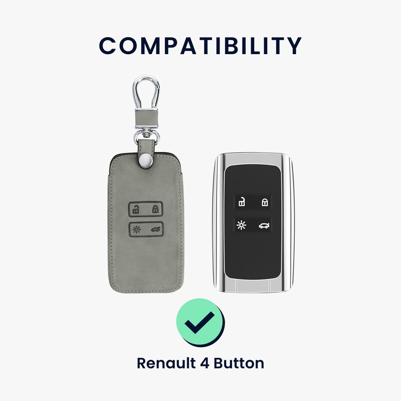 kwmobile Car Key Case Compatible with Renault 4-Button Smartkey Car