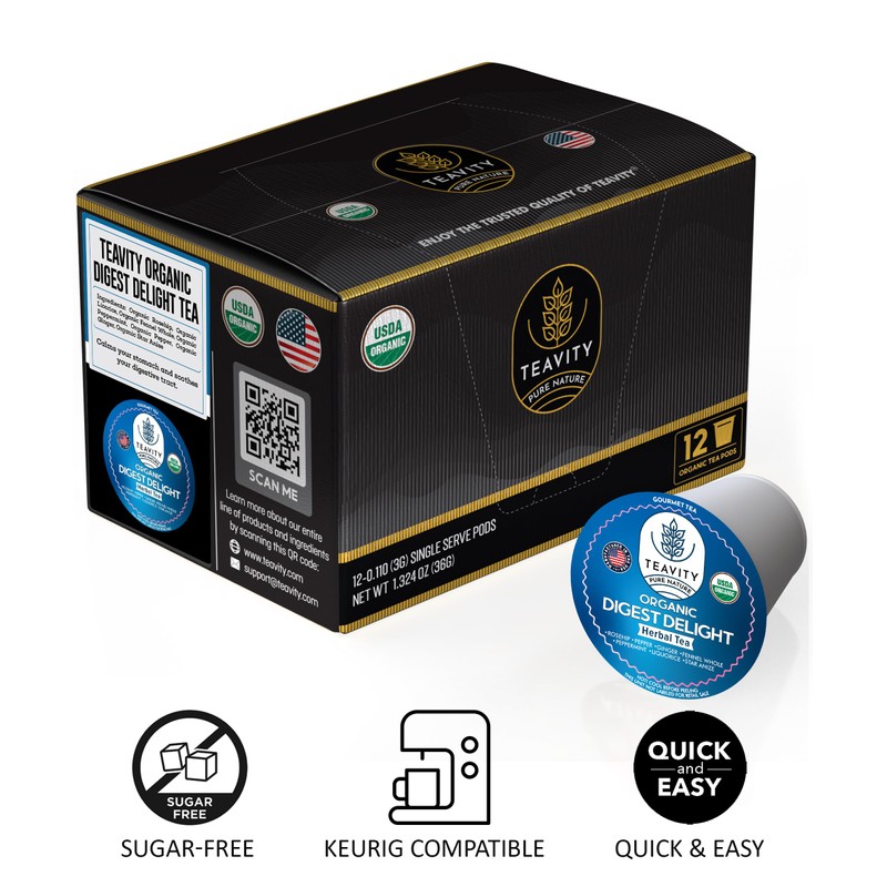 Organic Tea Pods with Ginger, Peppermint, Fennel, Licorice, & Rosehip