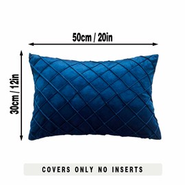 GONOVE Velvet Cushion Covers 30X50cm Soft Decorative Navy Blue Throw Pillow Cases Pack of 2 Square Pillow Covers Pillowcases with Invisible Zipper for Home Couch Sofa Bed