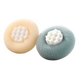 ORFOFE 2pcs Bathing Ball Exfoliating Shower Scrubber Soft Skin Friendly Loofah for Gentle Body Cleansing for Daily Use and Spa Like Experience