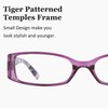 LUR Tiger Patterned Temples Reading Glasses for Women 10 Pack