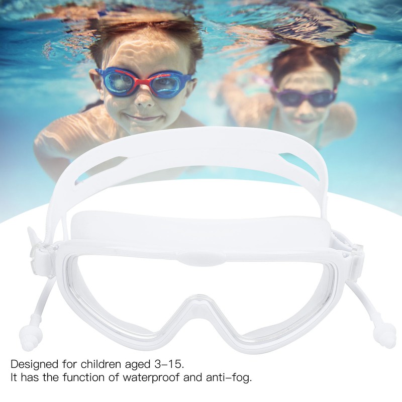 Kids Swimming Goggles with Earplug Waterproof AntiFog High Definition Diving