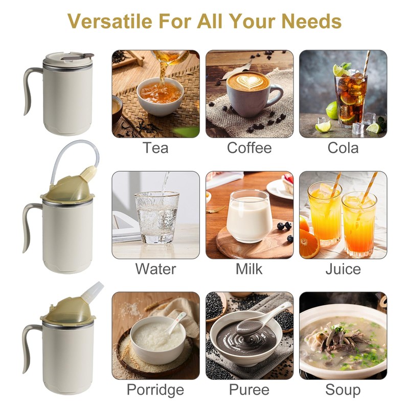 VOPHIA Senior Water Cup Sippy Cups for Elderly, 13.5oz Spill