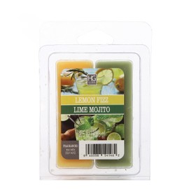 Hosley Dual Pack Lemon Fizz/Lime Mojito Wax Melts- 2.5oz. Hand Poured Wax Infused with Essential Oils. Ideal for Weddings, Spa, Reiki, Meditation Settings O9