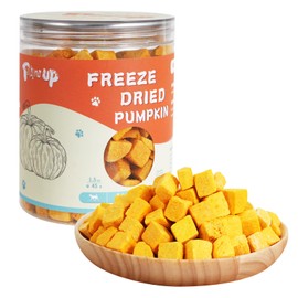 PAWUP Freeze-Dried Pumpkin Treats for Dogs & Cats – High Fiber, Single Ingredient Natural Snacks for Digestion & Gut Health, Healthy Food Toppers, 1.58 oz