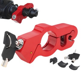 Universal Motorcycle Brake Lock, Lock Motorcycle Anti-Theft Devices, Moped Accessories, Anti-Theft with 2 Keys, Robust Motorcycle Lock for Scooters, Motorcycles, Bicycles, Red