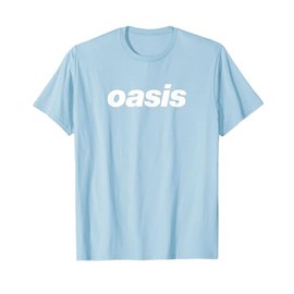 Oasis – White Logo On Baby Blue T-Shirt
