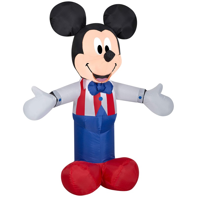 Gemmy Airblown Inflatable Patriotic Mickey Mouse, 3.5 ft Tall, White