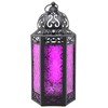 Decorative Candle Lanterns for Decor, Set of 3, Fuchsia