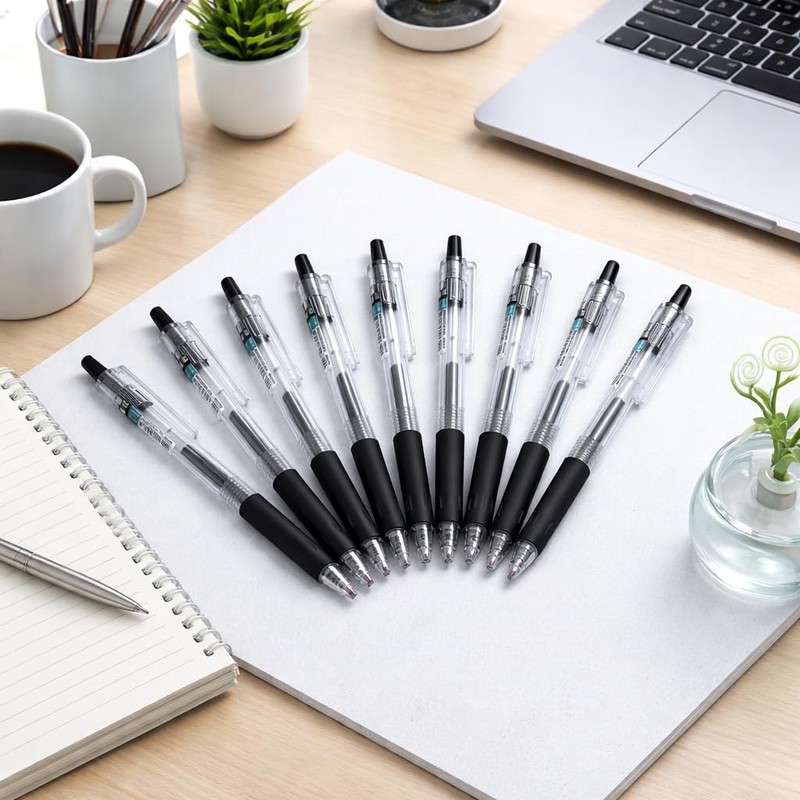 50pcs 0.5mm Fast Dry Retractable Gel Ink Ballpoint Pens with