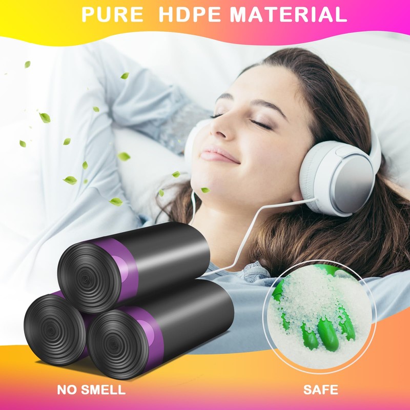 Homifest 13 Gallon Drawstring Trash Bags,20 Count Black