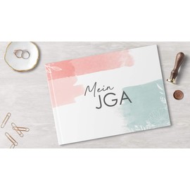 DeinWeddingshop Guest Book Friendship Book Hen Party | 52 Pages Hardcover DIN A4 Landscape | Photo Book Wedding Guest Book Wedding Album (Contents Blank - White Pages)