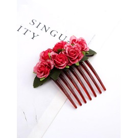 Yellow Chimes Comb Pin for Women Hair Accessories for Women Floral Hair Pins for Women Artificial Floral Hair Pin Bridal Hair Accessories for Wedding Side Pin/Hair Clip/Juda Pin Accessories for Women,