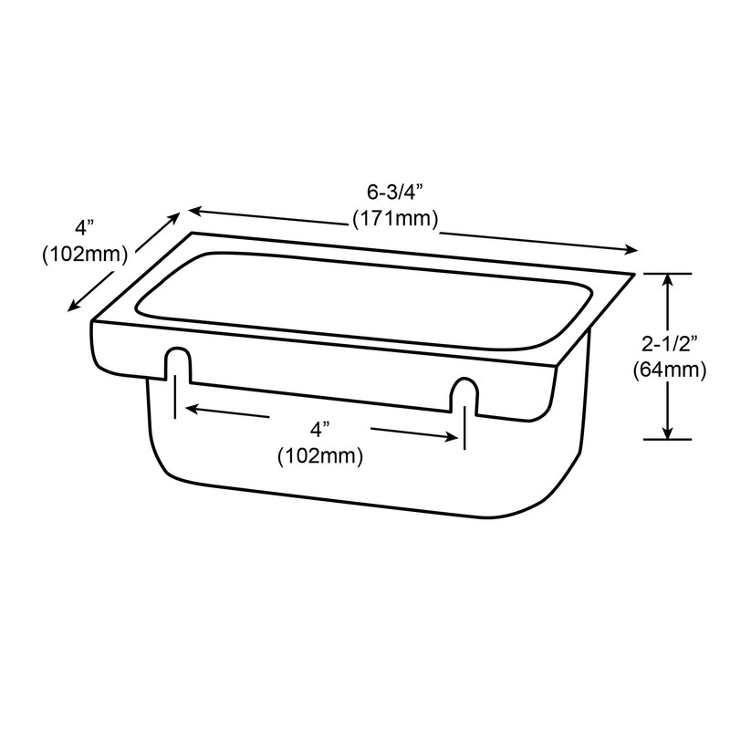 Commercial Kitchen Restaurant Duty Canopy Hood Grease Cup- Removable Keyhole