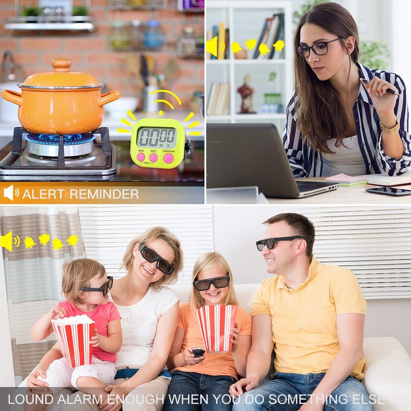 Kitchen Timer Digital for Teachers Kids Cooking with Magnetic and