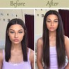 Lyaciomn 16Inch Clip in Extensions Human-Hair Clip Straight Hair Extensions