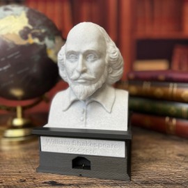MunnyGrubbers - William Shakespeare - Talking Busts - Plastic Collectible Toy - Press The Button for a Quote or Fun Fact - (Marble)