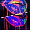 TUGCAY Lips Black Light Tapestry, Blacklight Tapestry UV Reactive Lip