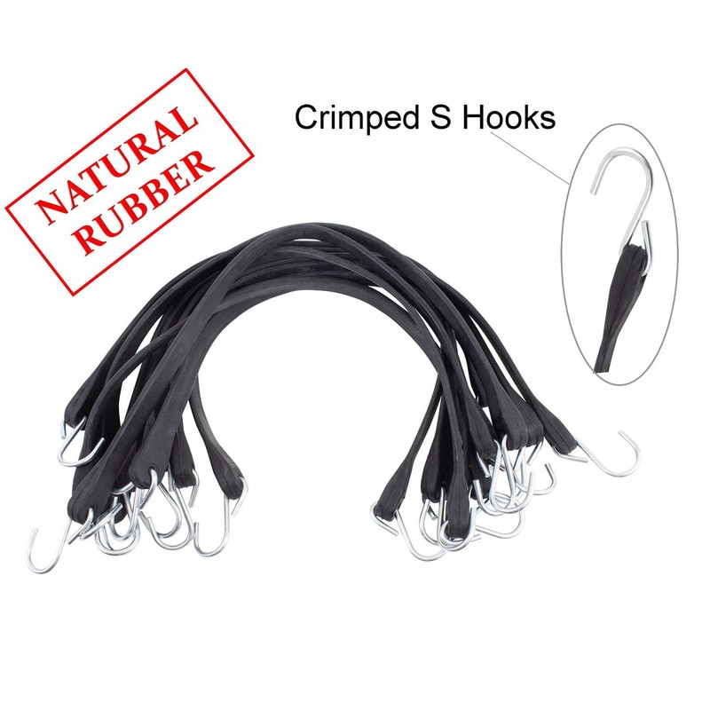 Mytee Products 50 Pack 15" Natural Rubber Tarp Bungee Straps
