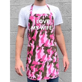 ApronMen - I Love it When My Wife Lets Me Go Fishing Apron - 1 Size Fits All - 4 Utility Pockets, Adjustable Neck - Pink Camo Color