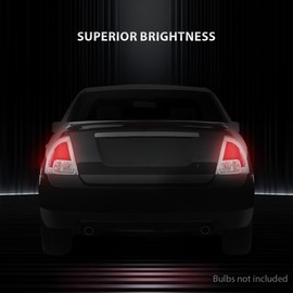 Tail Lights Assembly Set w/o Bulbs 2006-2009 Compatible with Ford Fusion (submodel: S, SE, SEL) Clear & Red Lens Halogen 2Pcs, Tail Lamps Rear Lights