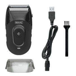 Wahl 7065 - Kit de afeitadora compacta de iones de litio con láminas higiénicas y barra de corte con láminas flexibles dobles que se mueven con los contornos de tu cara