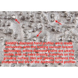 DAMO V40 1-1/2 inch Full Bullnose Medium Diamond Hand Profiler Router Bit Profile Wheel with 5/8-11 Thread for Granite Concrete Marble Countertop Edge