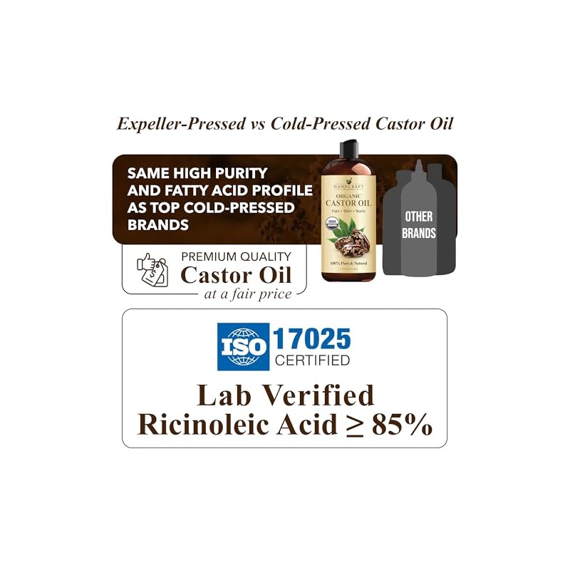 Handcraft Blends 100% Pure Castor Oil - Huge 16 OZ