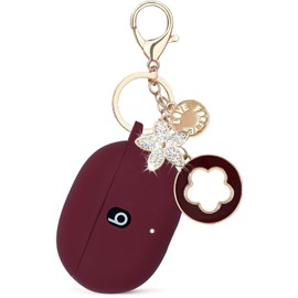 KOUJAON Case Compatible with Beats Studio Buds (2021) / Beats Studio Buds + (2023) Silicone Protective Case for Beats Wireless Earbuds with Keychain (Burgundy)