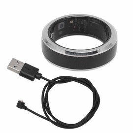 Smart Ring Health Tracker Bluetooth 5.1 Sleep Monitoring Step Counting 5ATM Waterproof Smart Ring with APP for Men and Women Black Type 9