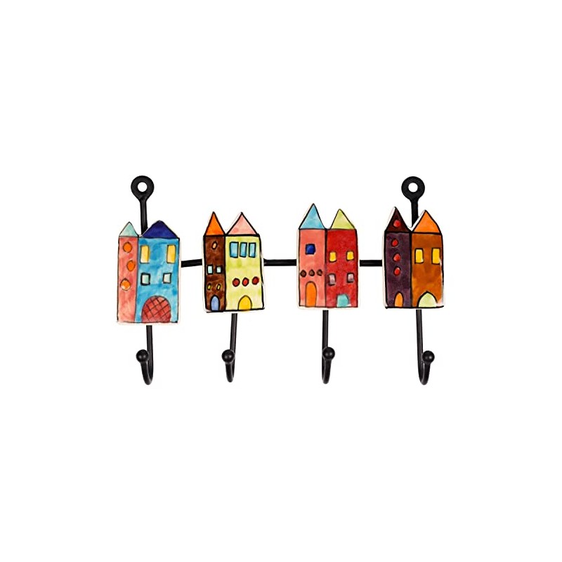 Gall&Zick Wall Hook Colourful Set Ceramic Hand Painted Hand Painted