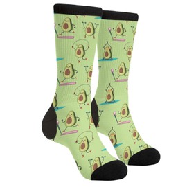 GJLNTRF Funny Green Avocado Funny Novelty Socks Casual Athletic Crazy Cute Crew Socks For Women Men