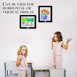 [Upgraded] 3-Pack Kids Artwork Frames changeable - Kids Art Frame, Kids Art Frames Holds 50 to 80 pcs, Wall Mounted & Self Standing Frame for Children Schoolwork, Home or Offices (Black, 3-Pack & 10.5"x12")