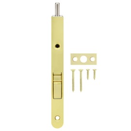 Nuk3y Heavy Duty 7-Inch Solid Brass Flush Bolt (Polished Brass)