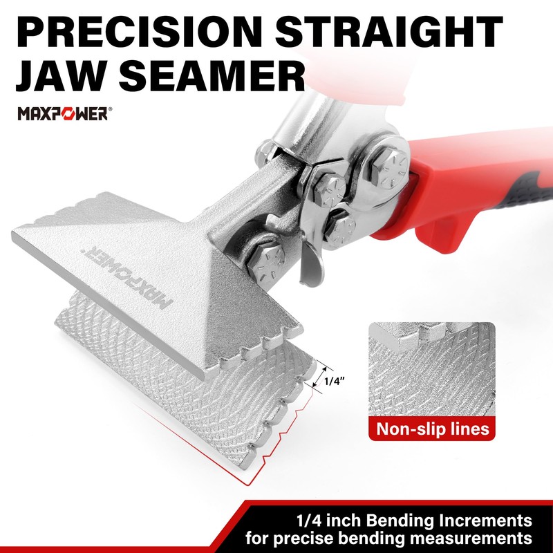 MAXPOWER Sheet Metal Hand Seamer, 3-inch and 6-inch Straight Jaw