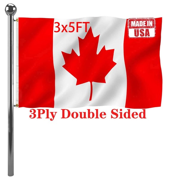 Jayus Canada Flags - Bandera nacional canadiense de doble cara de 3 x 5 pulgadas con 2 ojales