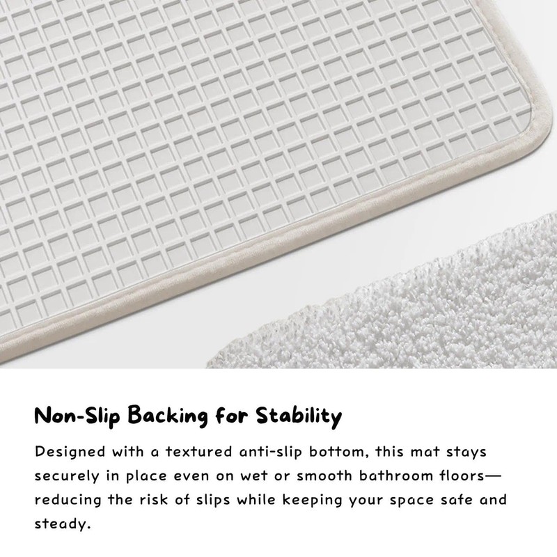 SAIONJI Croissant Half Circle Bath Mat, 30 x 17.7 Inch