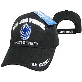 U.S. Air Force CMSGT Retired Black USAF Embroidered Ball Cap Hat 540A