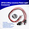 2PCS 2-Way License Plate Light Harness Pigtail Plug Wiring Connector
