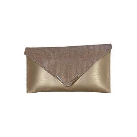 Evening Clutch Purse with, Rose Gold and Silver, Chain Strap (Gold, Small)