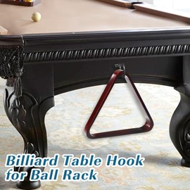 MoyanSuper 2pcs Billiards Bridge Hook with 4 Mounting Screws, Pool Ball Rack Hook for Pool Table Accessories Storage, Great for Pool Cues Bridge Sticks, Pool Ball Triangle Rack and More