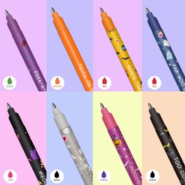 HTGWCG Erasable Gel Pens with Thermosensitive Erase Ink,Cute Cartoon Animal Stationary, Tip Diameter 0.7 mm for Kids Adults Sketching,Drawing,School Office Supplies (D)