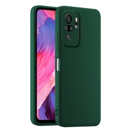 HULLIN Bunte Silikon Handyhülle , Passend für Redmi Note 10S / Redmi Note 10 (4G) / POCO M5s (6.43") - Dunkelgrün