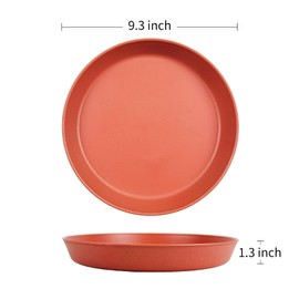 greenandlife 9.3 Inch 8PCS Dishwasher & Microwave Safe Wheat Straw Plates, Alternative for Plastic Plates, Lightweight Reusable Unbreakable Dinner Plates, BPA Free for Kids Adults, Sunset