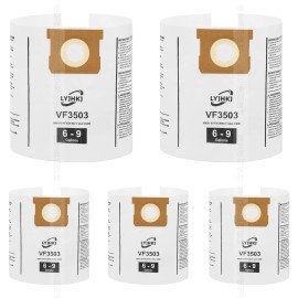 5 Pack VF3503 Repalcement Shop Vac Filter Bags Compatible with Ridgid 6-9 Gallon Wet/Dry VacsColor: White