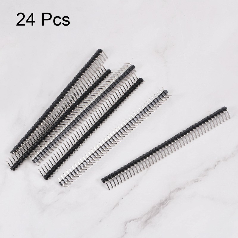 sourcing map Right Angle Header Pin 40P 1 Row 2.54mm