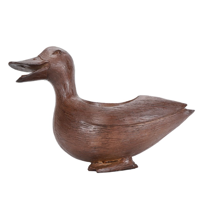 Duck Shaped Planter Resin Waterproof Decorative Animal Flower Pot for