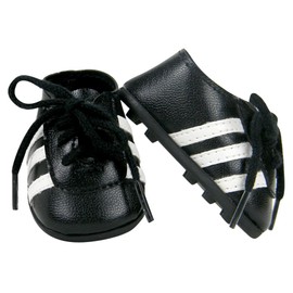 Sophia's Classic Faux Leather Football Soccer Cleat Shoes with White Striped Accents & Realistic Shoelaces for 18” Dolls, Fuchsia