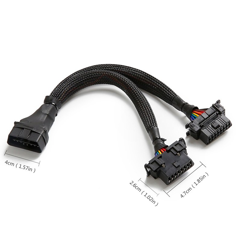 bbfly-B6 OBD2 Splitter 16 Pin OBD II Splitter Extension 1x